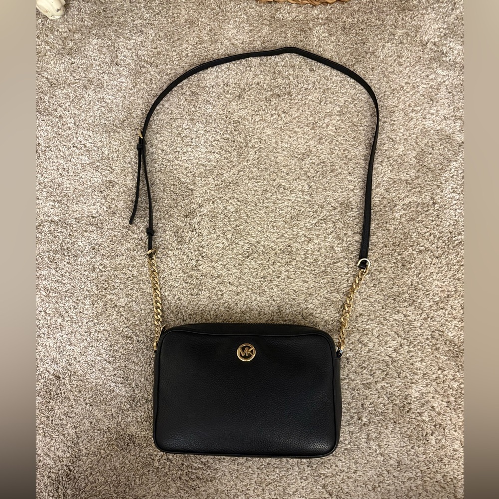 Michael Kors Black Crossbody Bag with Gold Chain